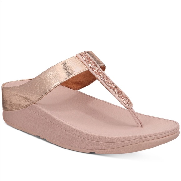 rose gold wedge flip flops